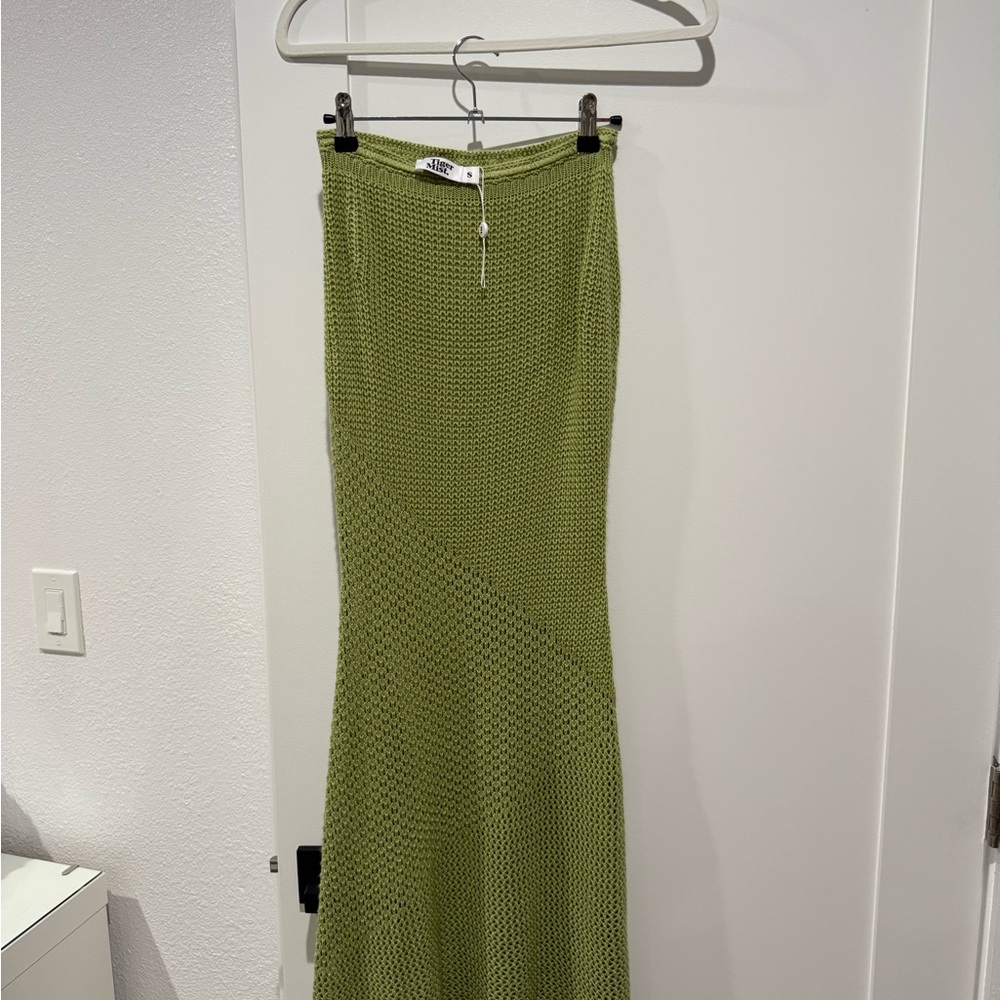 Green Knit Women's Skirt